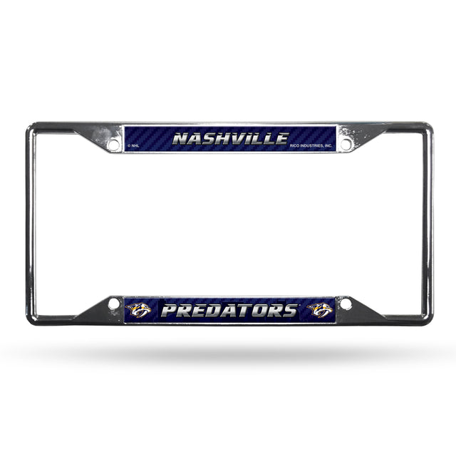 Nashville Predators License Plate Frame Chrome EZ View