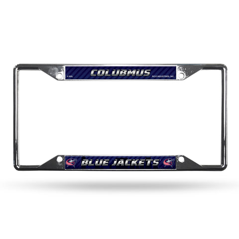~Columbus Blue Jackets License Plate Frame Chrome EZ View - Special Order~ backorder
