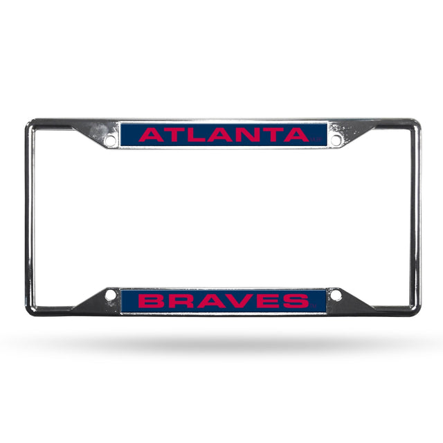 Marco para matrícula de los Atlanta Braves, cromado, vista fácil, diseño alternativo