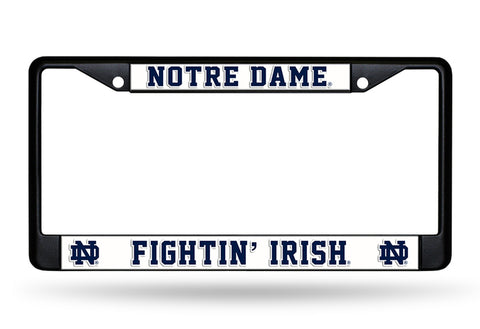 Notre Dame Fighting Irish License Plate Frame Chrome Black