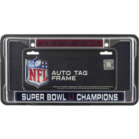 ~New England Patriots License Plate Frame Laser Chrome Super Bowl 51 Champions~ backorder