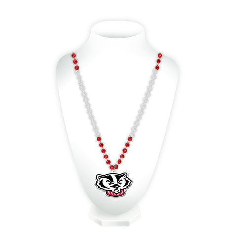 ~Wisconsin Badgers Beads with Medallion Mardi Gras Style Alternate~ backorder