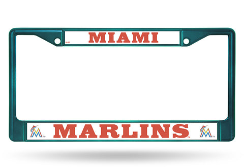 Miami Marlins License Plate Frame Metal Aqua - Special Order
