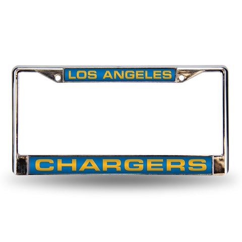 Los Angeles Chargers License Plate Frame Laser Cut Chrome - Special Order