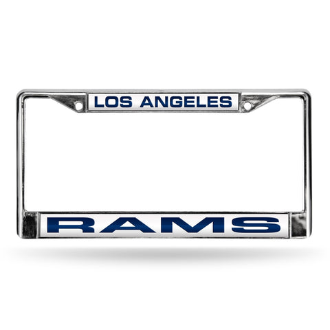~Los Angeles Rams License Plate Frame Laser Cut Chrome Blue~ backorder