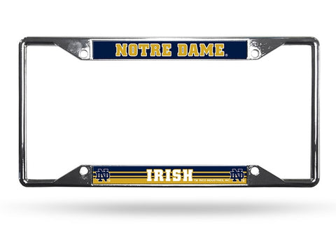 ~Notre Dame Fighting Irish License Plate Frame Chrome EZ View~ backorder