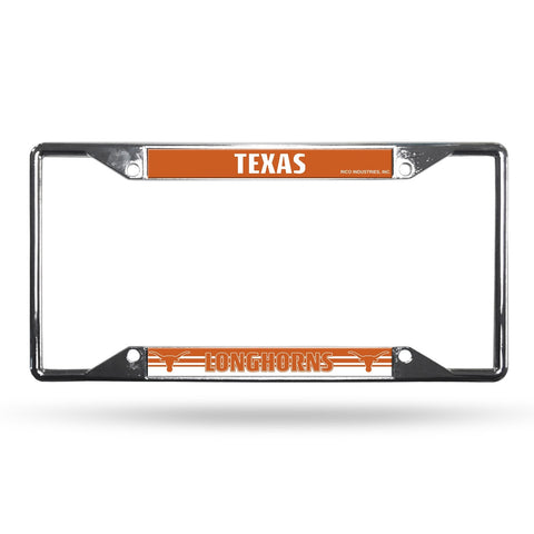 ~Texas Longhorns License Plate Frame Chrome EZ View Alternate Design~ backorder