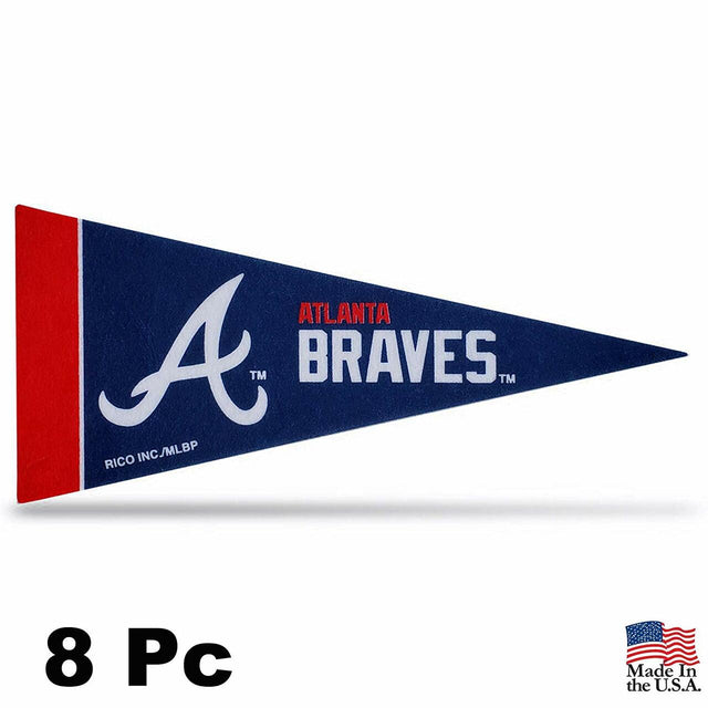 Juego de banderines de los Atlanta Braves en miniatura de 8 piezas