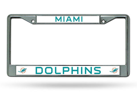 Miami Dolphins License Plate Frame Chrome Alternate