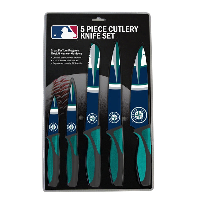 Juego de cuchillos de los Seattle Mariners para cocina, paquete de 5