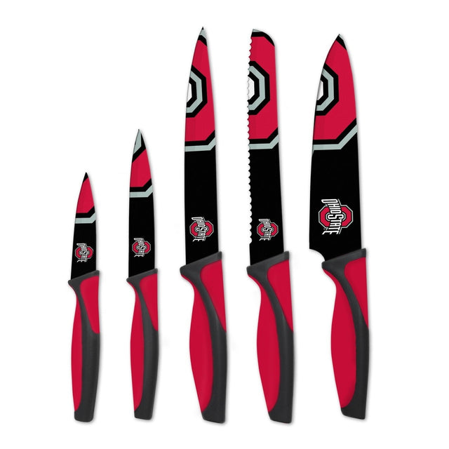 Juego de cuchillos de cocina Ohio State Buckeyes, paquete de 5