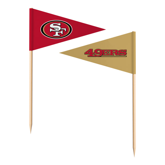 Banderas con palillos de dientes de los 49ers de San Francisco