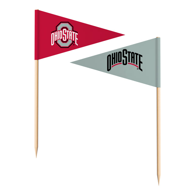 Banderas con forma de palillo de los Buckeyes del estado de Ohio