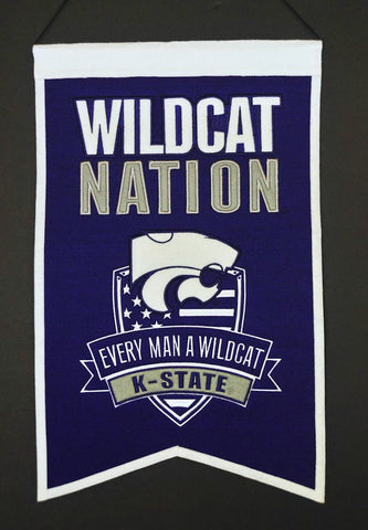~Kansas State Wildcats Banner 14x22 Wool Nations~ backorder