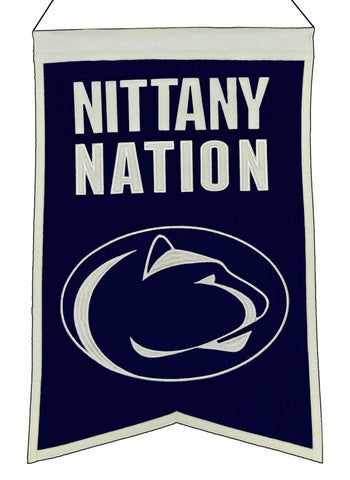 ~Penn State Nittany Lions Banner 14x22 Wool Nations~ backorder