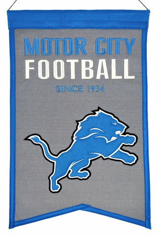 Detroit Lions Banner 14x22 Wool Franchise