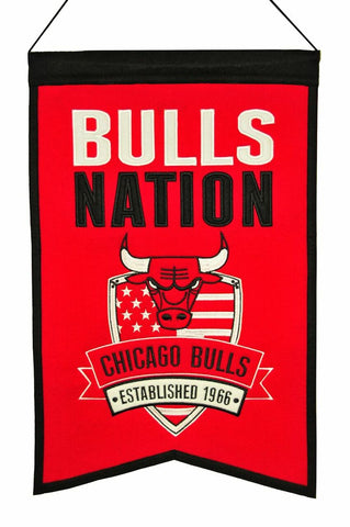 ~Chicago Bulls Banner 14x22 Wool Nations~ backorder