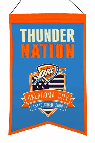 ~Oklahoma City Thunder Banner 14x22 Wool Nations~ backorder