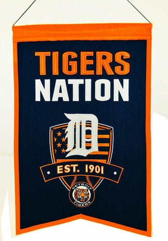 Detroit Tigers Banner 14x22 Wool Nations