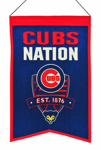 ~Chicago Cubs Banner 14x22 Wool Nations~ backorder