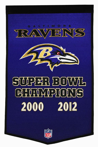 ~Baltimore Ravens Banner 24x36 Wool Dynasty~ backorder