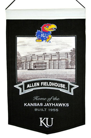 ~Kansas Jayhawks Banner 15x24 Wool Stadium Allen Fieldhouse~ backorder