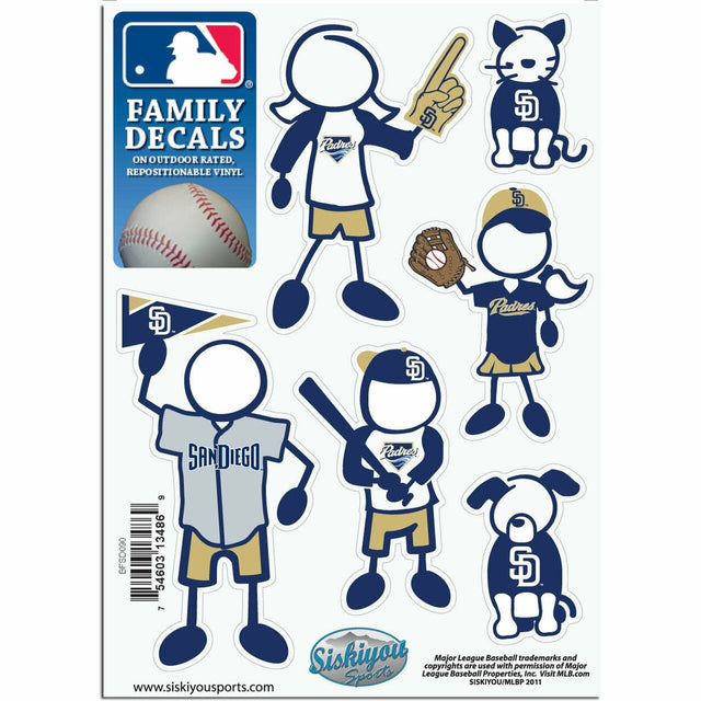 San Diego Padres Decal 5x7 Family Sheet