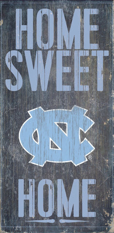 North Carolina Tar Heels Wood Sign - Home Sweet Home 6"x12"