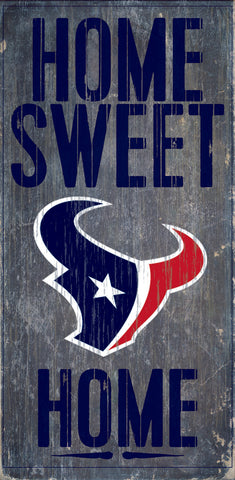 Houston Texans Wood Sign - Home Sweet Home 6"x12"