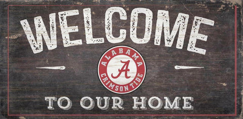 Alabama Crimson Tide Sign Wood 6x12 Welcome To Our Home Design - Special Order