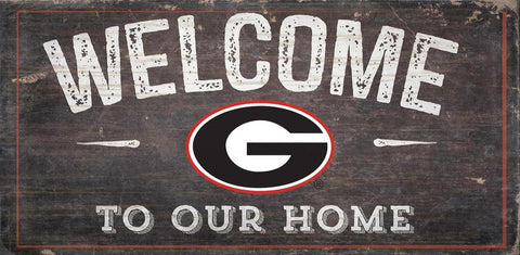 ~Georgia Bulldogs Sign Wood 6x12 Welcome To Our Home Design - Special Order~ backorder