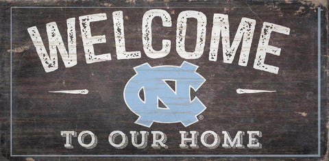 ~North Carolina Tar Heels Sign Wood 6x12 Welcome To Our Home Design - Special Order~ backorder