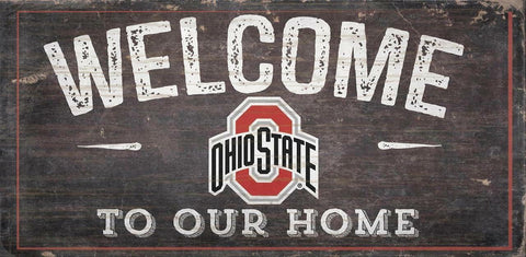 ~Ohio State Buckeyes Sign Wood 6x12 Welcome To Our Home Design - Special Order~ backorder