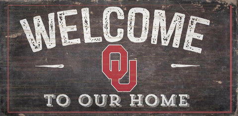 ~Oklahoma Sooners Sign Wood 6x12 Welcome To Our Home Design - Special Order~ backorder