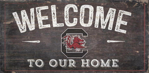 ~South Carolina Gamecocks Sign Wood 6x12 Welcome To Our Home Design - Special Order~ backorder