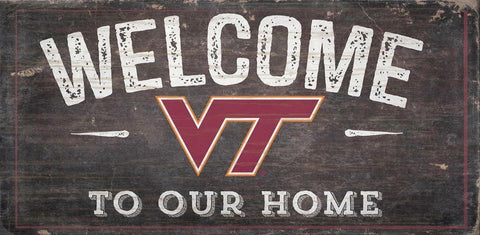 ~Virginia Tech Hokies Sign Wood 6x12 Welcome To Our Home Design - Special Order~ backorder