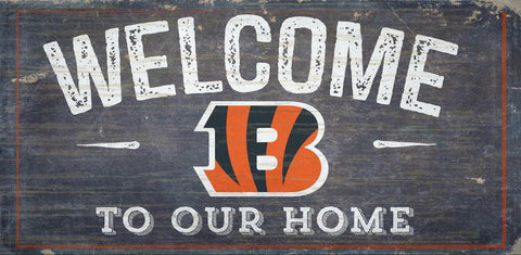Cincinnati Bengals Sign Wood 6x12 Welcome To Our Home Design - Special Order