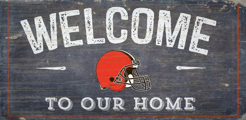 ~Cleveland Browns Sign Wood 6x12 Welcome To Our Home Design - Special Order~ backorder