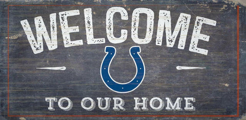 ~Indianapolis Colts Sign Wood 6x12 Welcome To Our Home Design - Special Order~ backorder