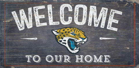 ~Jacksonville Jaguars Sign Wood 6x12 Welcome To Our Home Design - Special Order~ backorder