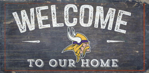 ~Minnesota Vikings Sign Wood 6x12 Welcome To Our Home Design - Special Order~ backorder