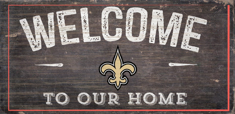 ~New Orleans Saints Sign Wood 6x12 Welcome To Our Home Design - Special Order~ backorder