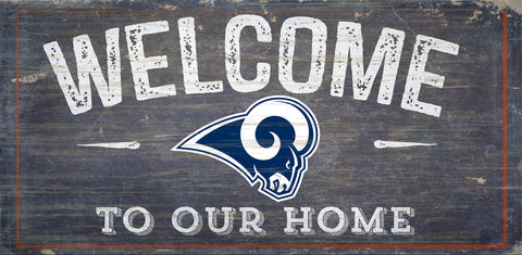~Los Angeles Rams Sign Wood 6x12 Welcome To Our Home Design - Special Order~ backorder