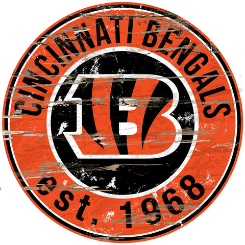 ~Cincinnati Bengals Wood Sign - 24" Round - Special Order~ backorder