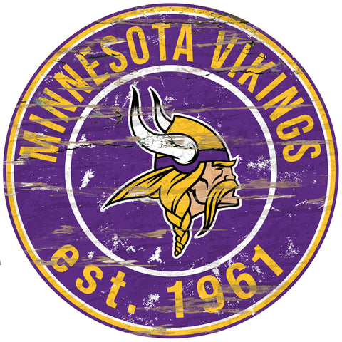 ~Minnesota Vikings Wood Sign - 24" Round - Special Order~ backorder