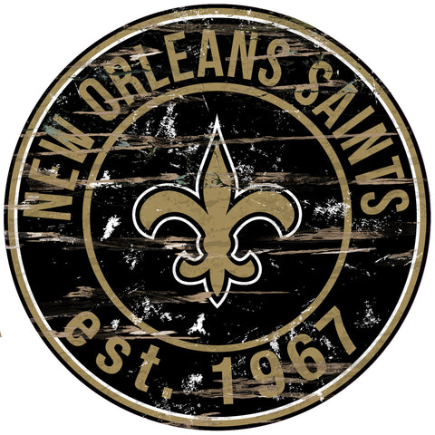 ~New Orleans Saints Wood Sign - 24" Round - Special Order~ backorder