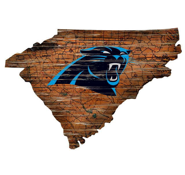 Letrero de madera de 24" de los Carolina Panthers, diseño de arte de pared estatal