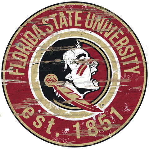 ~Florida State Seminoles Wood Sign - 24" Round - Special Order~ backorder