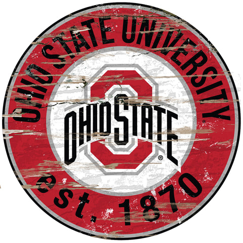 ~Ohio State Buckeyes Wood Sign - 24" Round - Special Order~ backorder