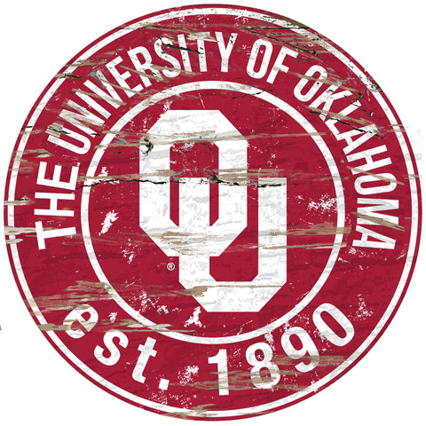 ~Oklahoma Sooners Wood Sign - 24" Round - Special Order~ backorder